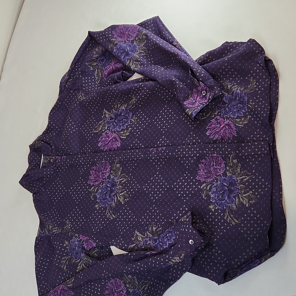 Vintage Evan-Picone Floral Long Sleeve Blouse/Shirt. Size 14